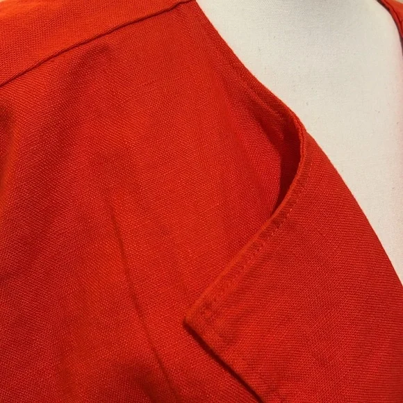 EILEEN FISHER Coral Organic Linen Jacket LARGE Oversize Top Capsule Large L - Picture 3 of 16